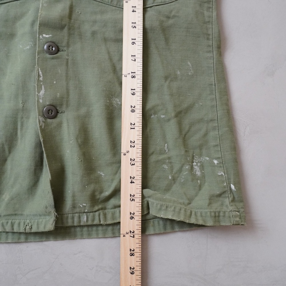 Vintage OG-107 Military Fatigue Shirt Medium Mens 60s 70s Green Army Olive Drab - Picture 6 of 7